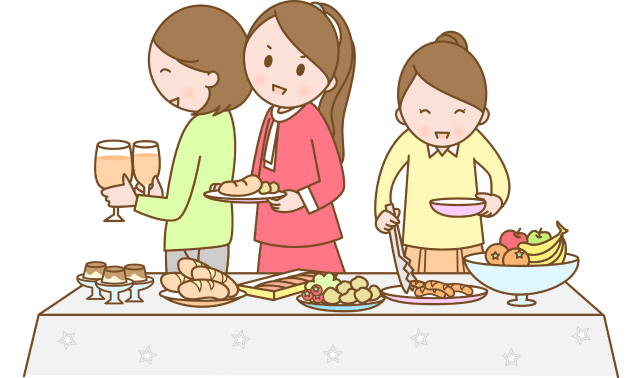 ビュッフェのイラスト