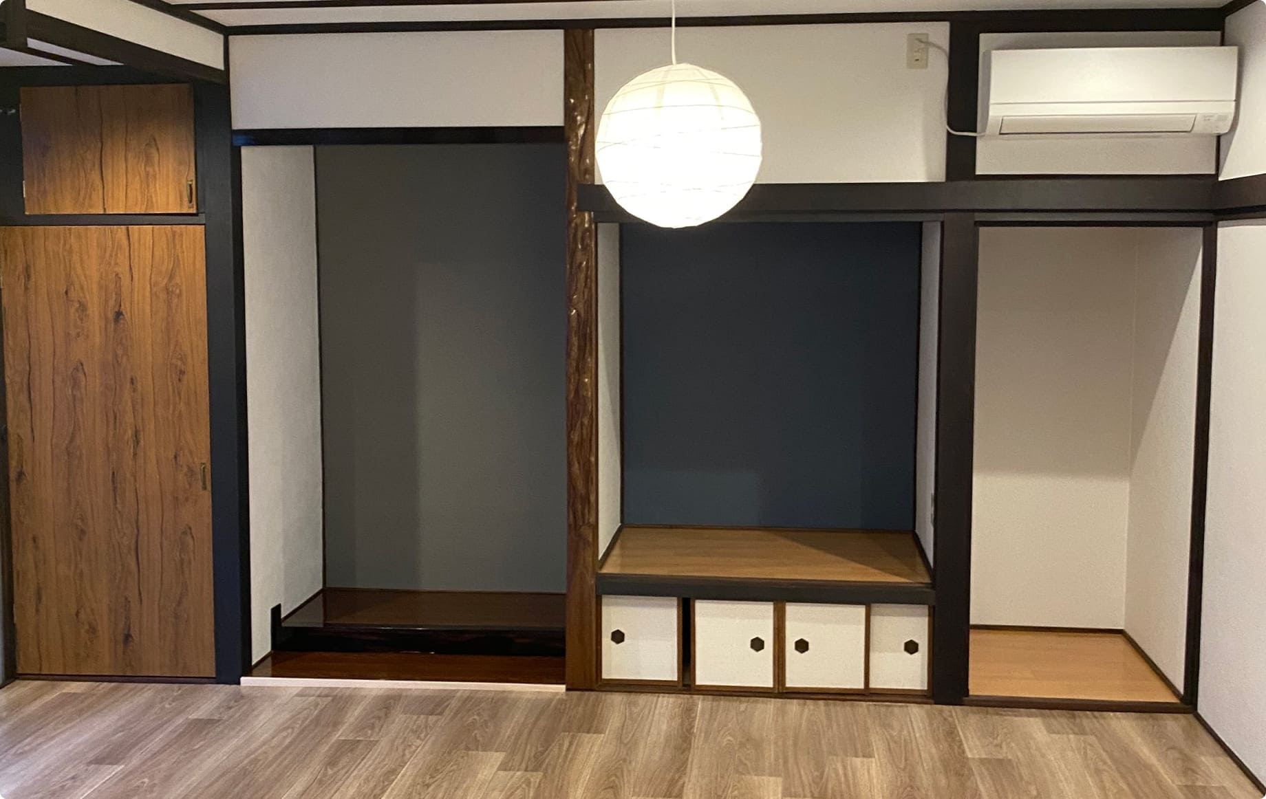 和洋室が融合された家の和室